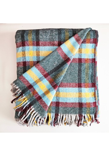 Çift Kişilik Pamuklu Battaniye 180 200 Cm Çok Renkli