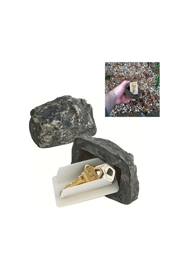 Geeroyoo Dış Mekan Taş Desenli Gizli Anahtar Kutusu - Bahçe Ve Ev Çevresi Dekoratif Anahtar Saklama Aleti