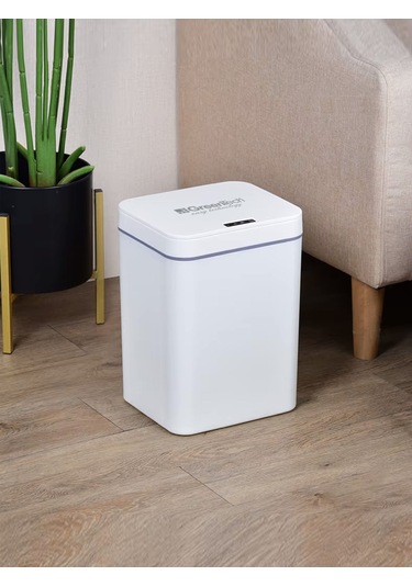 Greentech Sensörlü 16 Litre Çöp Kovası (Şarj Edilebilir Lityum Pilli) / GT-SC03 Beyaz
