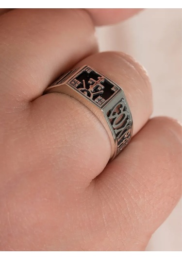 Monıchev Jewelry Gümüş Mühür 925 Ayar Ortodoks "kurtar Ve Muhafaza Et" 236355625 Gri