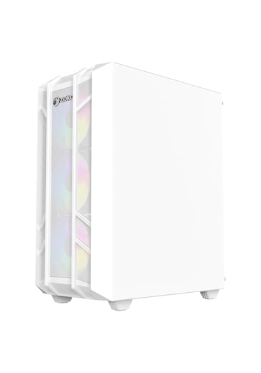 Zoko Hunter 4x12 CM ARGB Fan Mesh Panel Temperli Cam Bilgisayar Kasası Beyaz