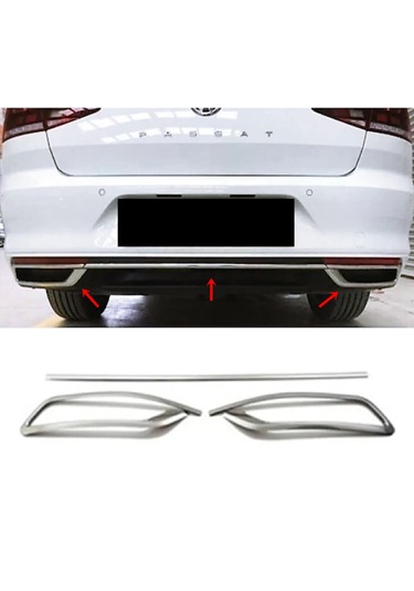 Vw Passat B8.5 Krom Difüzör Egzoz Çerçeve 2 Prç P.çelik 2019 Üstü