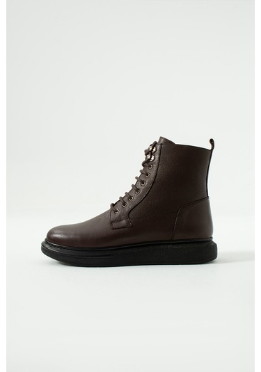 King Shoes Büyük Numara Erkek Bot Kahverengi