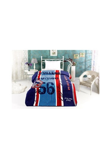 Aksu Tek Kişilik Vizon Battaniye Teenage Lacivert