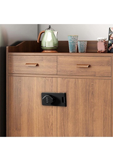 Homyl Dolap Kapı Kilidi Vidalı Çekmece Ahır Siyah-3,5-inç