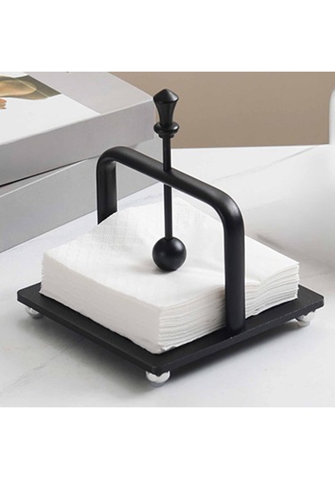 Homyl Peçetelik Metal Dekoratif İçecek Peçete Kutusu Yemek Siyah