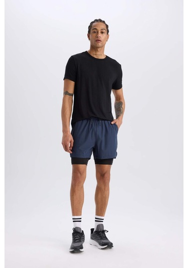 DeFactoFit Slim Fit Dar Kesim Sporcu Taytlı Şort E2759AX25SMNV94