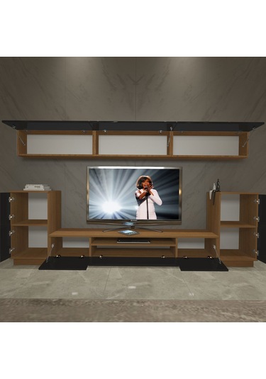 Decoraktiv Trendstyle 9s Slm Tv Ünitesi Tv Sehpası Ceviz - Siyah