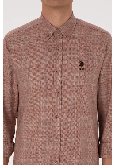 U.s. Polo Assn. Erkek Bakır Gömlek Desenli 50316640-vr182 Bakır
