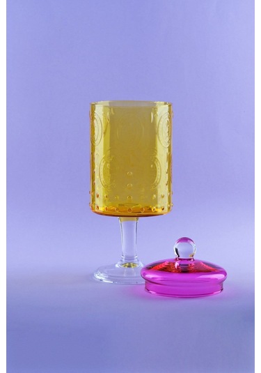 Glore Kavanoz Fleur Ayaklı Sarı Pembe 83324 Çok renkli