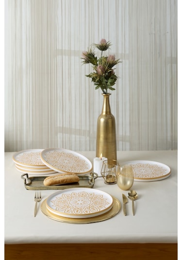 Keramika Topkapı Stackable Servis Tabağı 27 Cm 6 Adet Beyaz