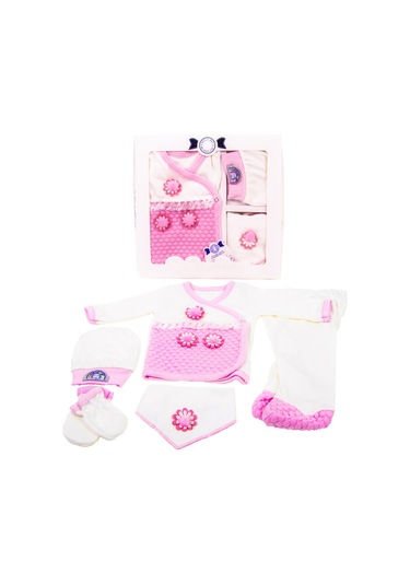 Bebek Bakım Çantası Ve 5 Parça Papatya Hastane Çıkışı İkili Set Pembe