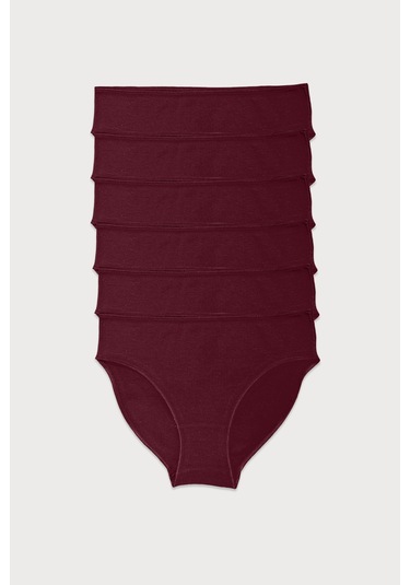 Malabadi Kadın Bordo 6 Lı Paket Modal Dar Kalıp Ara Bel Slip Külot 187 Bordo