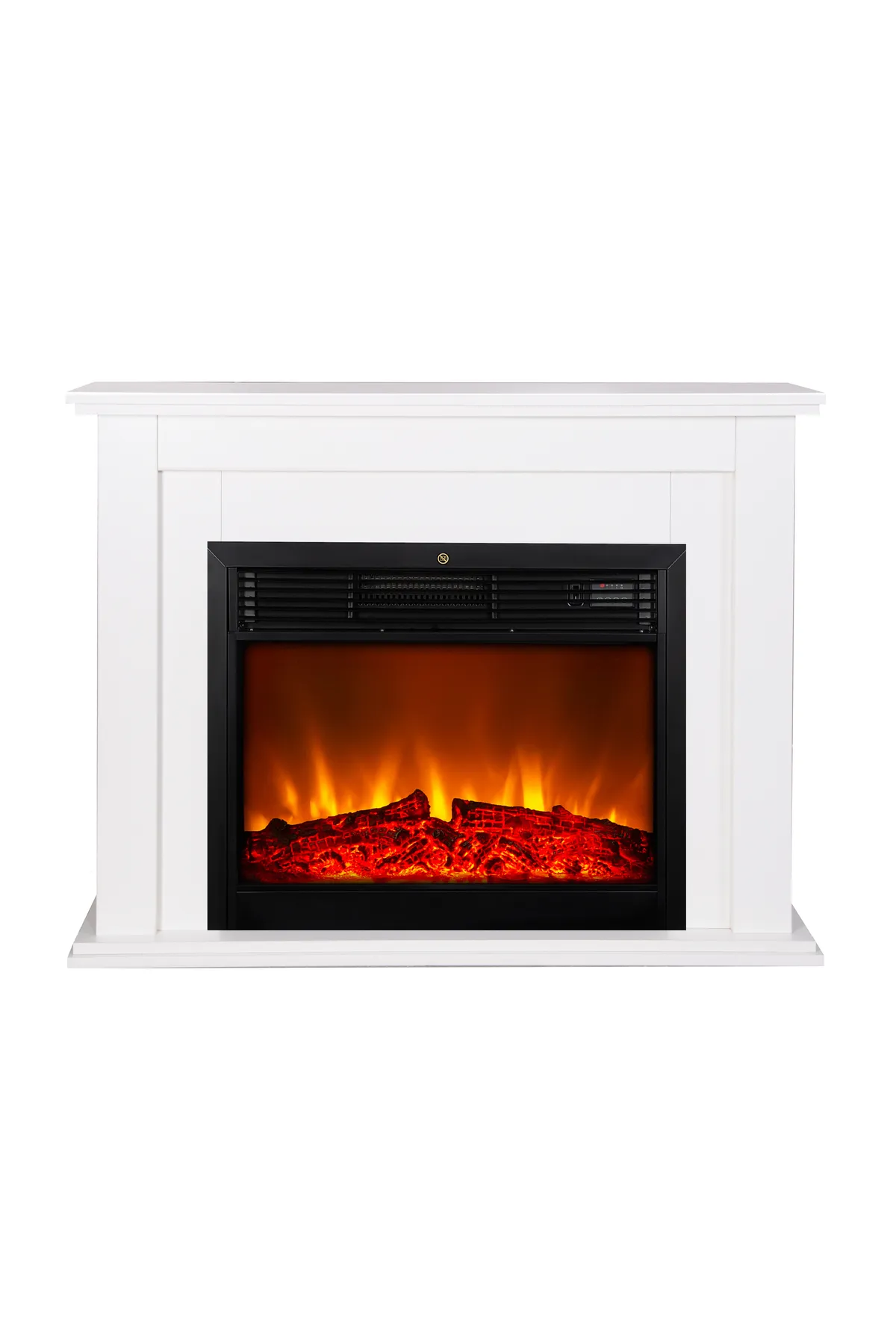 Tektes Kasalı 115 CM Krem Kasalı 8 Renkli Alev Sesli Bluetoothlu Wifi Uygulamalı Elektrikli Şömine