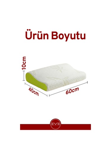 Bamboo Aura Fresh Green Ortopedik Visco Yastık 60x40x10 Cm Yeşil