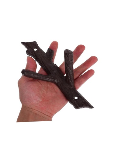 Suntek Dökme Demir Ağaç Dalı Duvar Askısı Hediyelik Giysi Kahverengi