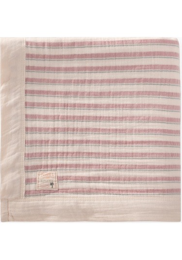 Kalın Biyeli Çift Kat Ham Battaniye 85x90 Cm Mint Yeşili-gül Kurusu Mint