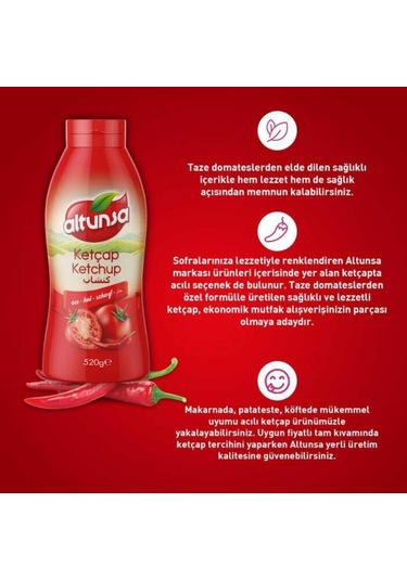 Altunsa Ketçap Acı 520 G