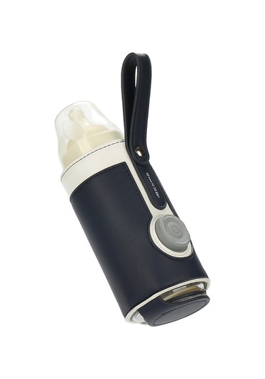 Sones 027 Deri Yalıtımlı Bebek Şişesi Kılıfı Isıtmalı Şişe Çantası, Beden: Ücretsiz Beden Lacivert