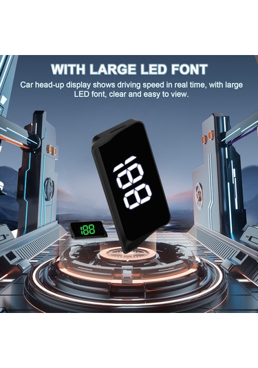 Teltree Araç Yükseltilmiş Görüntü Gösterici, Gerçek Zamanlı Hız Km/h , Yeşil Led Ekran, Işık Algılama, Yansıtıcı Filmi İle Evrensel Uyumlu