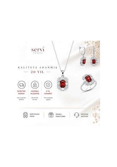 Servi 925 Ayar Gümüş Radiant Baget Set-97