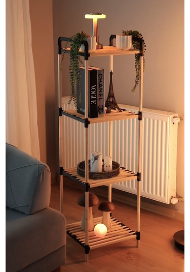 Nr 03 4 Katlı Masif Ahşap Raf Ahşap