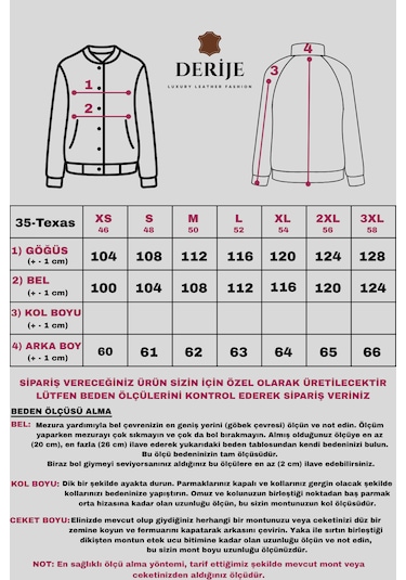 Derije Texas Hakiki Deri Erkek Taba Punto Dikişli Yelek
