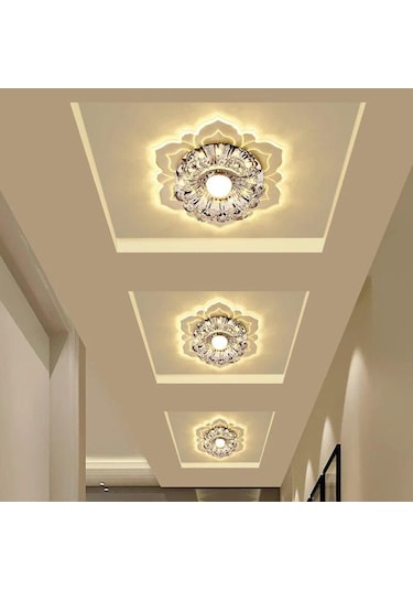Mavi Oturma Odası Lamba Yatak Odası Mutfak Koridor Işık Armatür İçin 5w Modern Led Kristal Tavan Işık Açık Diğer