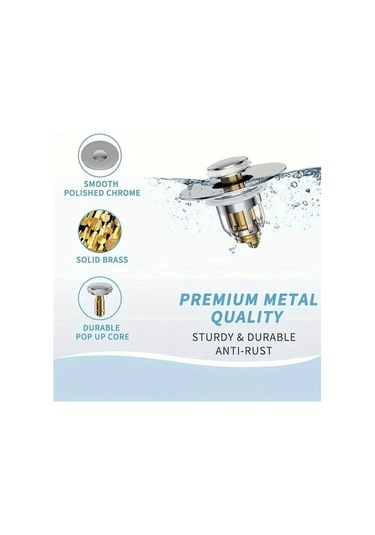 Trendooze Gaojunshop01 Silvery 1 Adet Parlak Zıplayan Lavabo Tıkacı - Dayanıklı Su Stoperi, Modern Tasarım