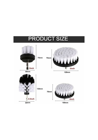 Adet Fırça Temizleme Fırçası, Araba Matkabı, Fayans, Halı, Küvet, Mutfak, Banyo, Beyaz Fırça İçin Uygundur