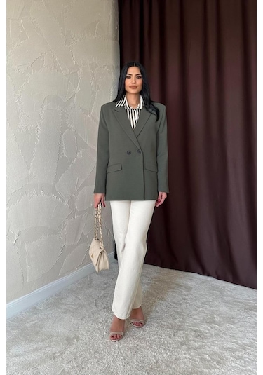 Buğrahayalin Haki Blazer Ceket Haki