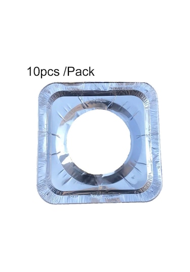 Sones 10 Adet / Paket Gazlı Ocak Yağ Geçirmez Ped Pişirme Yüzeyi Alüminyum Folyo Daire Mutfak Alüminyum Folyo Temizleme Matı, Model: Kare