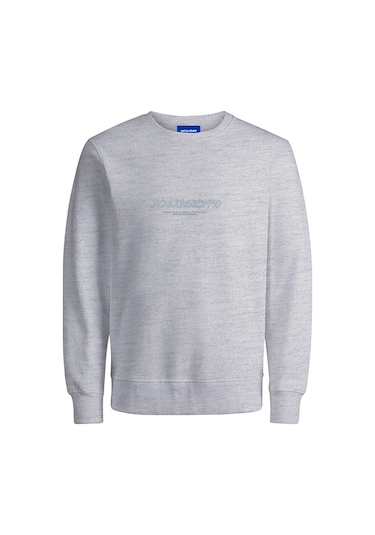 Jack & Jones Erkek Bisiklet Yaka Sweatshirt 12266942 001 - Beyaz Gri
