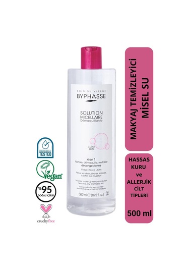 Byphasse Micellar Yüz Ve Makyaj Temizleyici Misel Su + 35 Adet Pamuk 500 ML