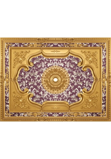Dikdörtgen Altın Saray Tavan Göbek 120*160 cm