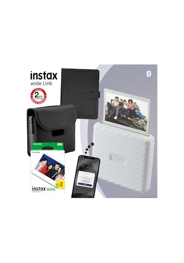 Fujifilm Instax Wide Link Akıllı Telefon Yazıcısı + Seti 1 Beyaz