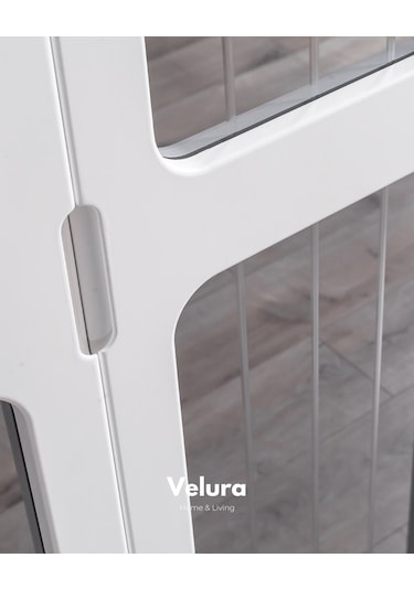 Boerno 6 Kapaklı Aynalı Gardırop Dolap Beyaz - Ceviz