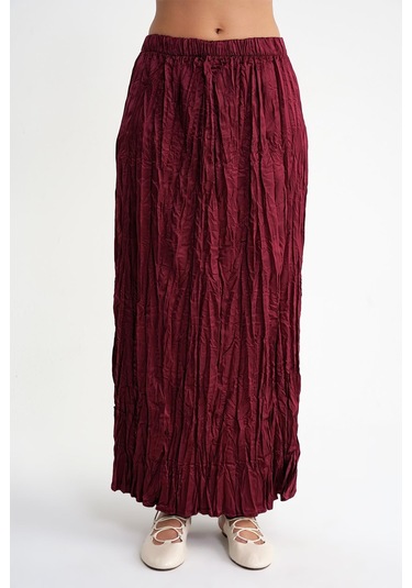 4623 Kadın Kraşlı Düz Saten Etek Bordo Bordo 4623 Kadın Kraşlı Düz Saten Etek Bordo Bordo