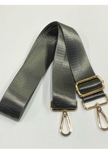 Çanta Sapı / Polyester Gold Detaylı Çanta Sapı - Füme Füme