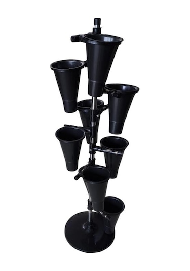 Şık Metal İskeletli Dokuzlu Saksı Standı