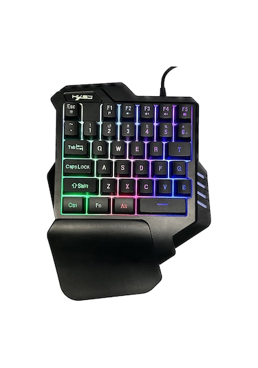 Xindoker "35 Tuşlu Renkli Aydınlatmalı Tek Elle Oyun Klavyesi - Usb Bağlantılı Ve Makro Kayıt Özellikli"
