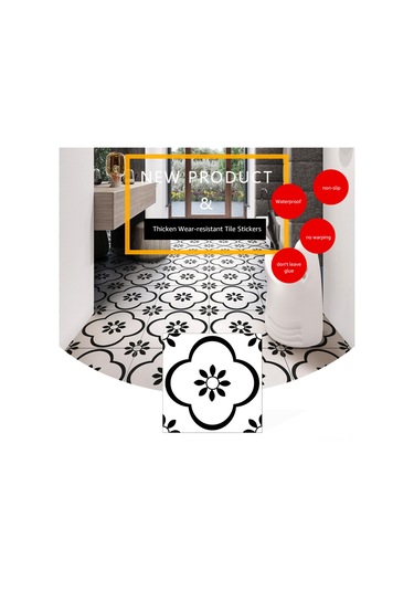 Tenfowee Kendinden Yapışkanlı Suya Ve Yağa Dayanıklı Pvc Duvar Sticker'ı, 20x20cm 6'lı Paket, F3009 Diğer