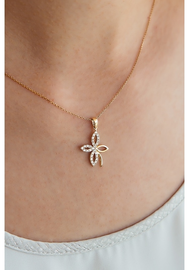 Zarif Taşlı Yonca Kolye