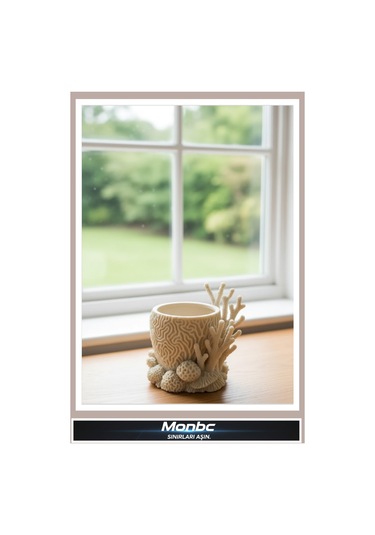 Monbc Coralia Mercan 3d Tasarım Dekoratif Biblo, Hediyelik Ve Ev Ofis İçin Şık Aksesuar