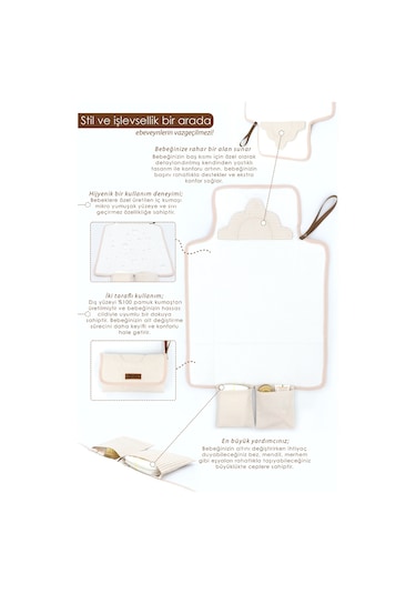 Bebek Çanta Alt Açma Minderi Clutch Seti Kahverengi