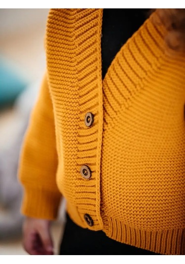 Aishah Kids Bebek Kızlar İçin Sıcak Örgü Hırka 137624164 Hardal Rengi