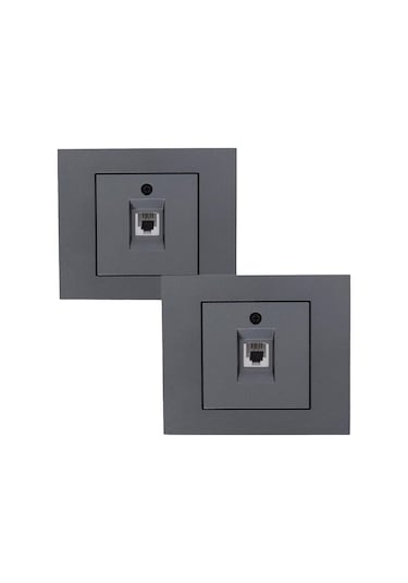 Ovivo Grano Metalik Füme Numeris Telefon Prizi 1 Adet+çerçeve Dahil