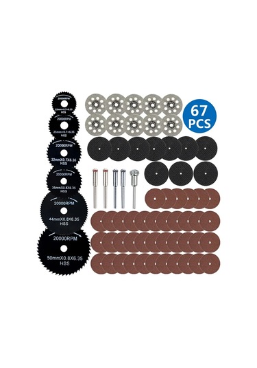 Xcan Gravür Makinesi İçin Kesme Diskleri Ve Halkalar Seti, 67 Parça 270516041