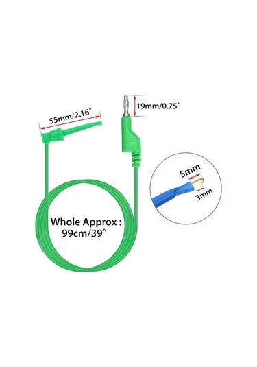 P1045 Multımetre Test Uçu Kablo Kiti - Kırmızısiyahsarıyeşilmavi