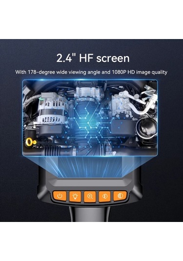 Xuweiwei Endoskop Kamera Black 1080p Hd 24 Lcd Ekran Ayarlanabilir Led Işık Endüstriyel Dayanıklı Usb Şarjlı 2000mah Pil